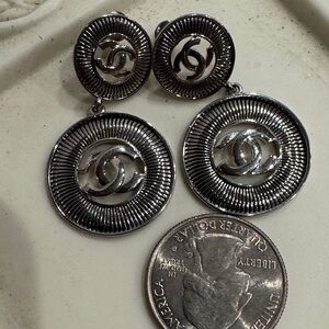Silver Logo Earrings